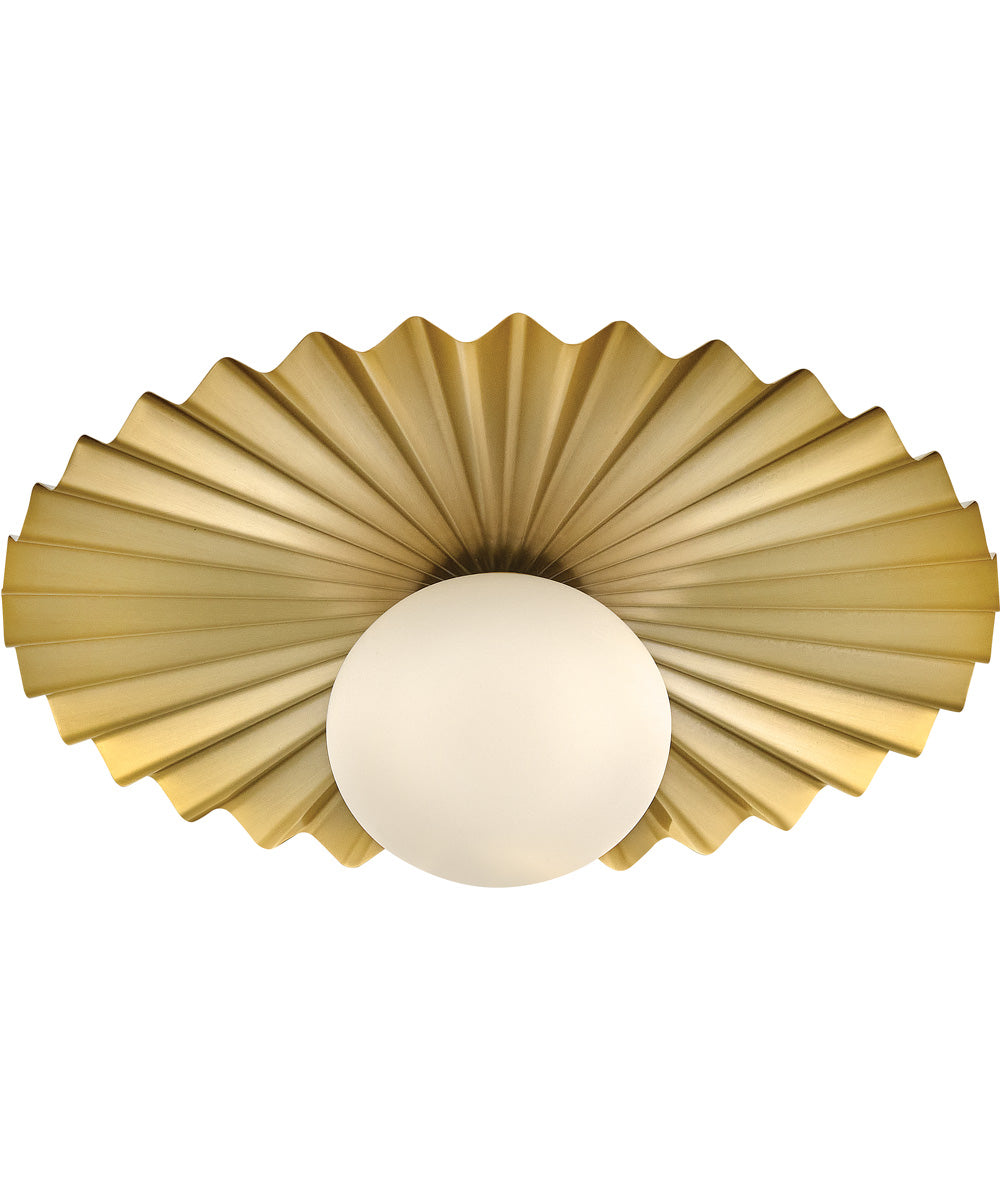 Stevie 1-Light Medium Flush Mount in Lacquered Brass