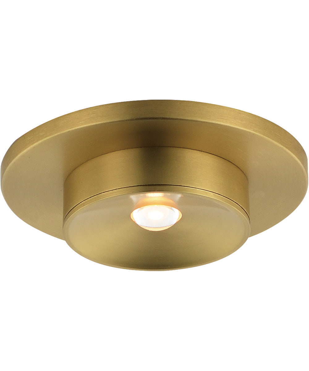 Caldera Narrow Optic LED Flush Mount Natural Aged Brass