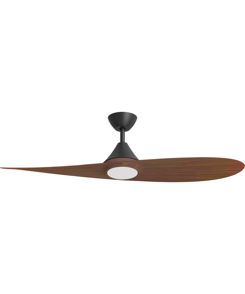 Surf 56 inch 2-Blade Marine Grade Fan w LED Black / Walnut