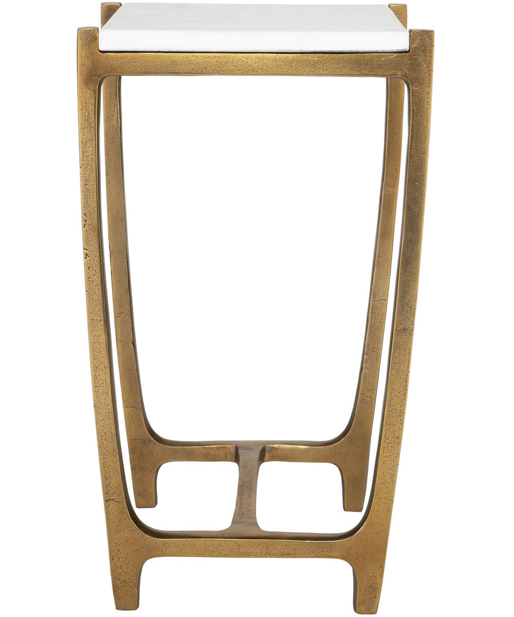 Affinity White Marble Accent Table