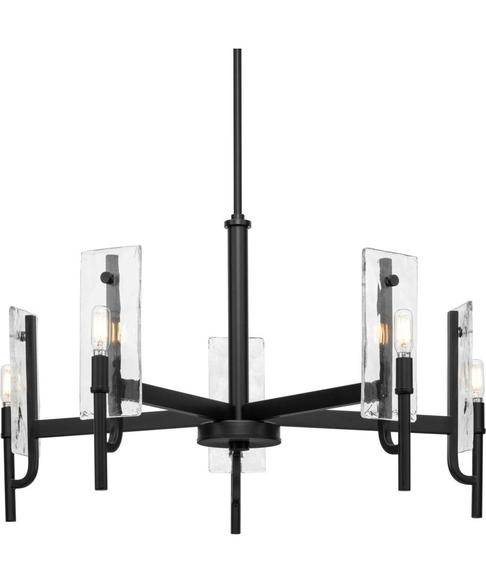 Rivera 5-Light Luxe Industrial Chandelier Matte Black