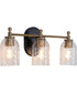 Council 3-Light Lighting Flat Black/Satin Brass