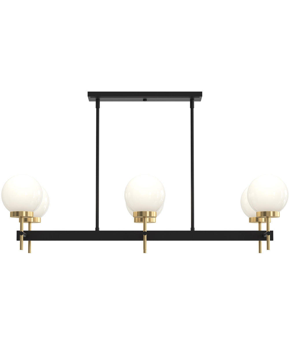 Rigsby 6-Light Linear Chandelier Matte Black and Brushed Gold