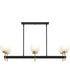 Rigsby 6-Light Linear Chandelier Matte Black and Brushed Gold