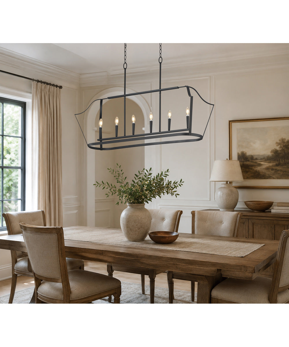 Arden 6-Light Linear Pendant Black