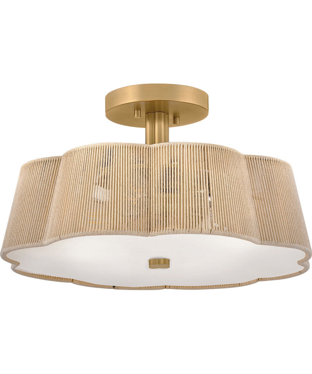 Sasha 4-Light Medium Semi-Flush Mount in Lacquered Brass