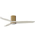 Woodwind 52 inch Solid Wood Blade Hugger Fan w LED Natural Aged Brass