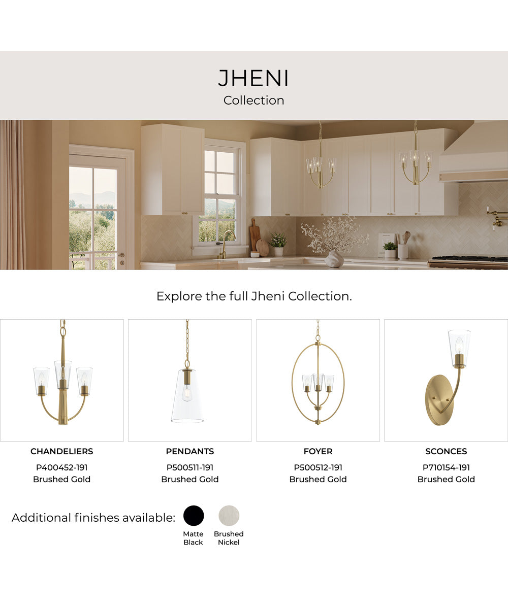 Jheni 4-Light Chandelier with Clear Glass Shades Brushed Gold