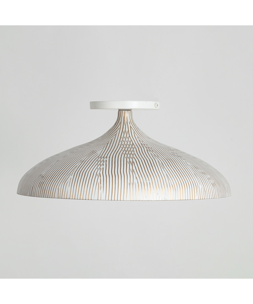 Fleur Flush Mount White/Gold