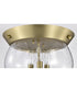 Boliver 3-Light Close-to-Ceiling Vintage Brass