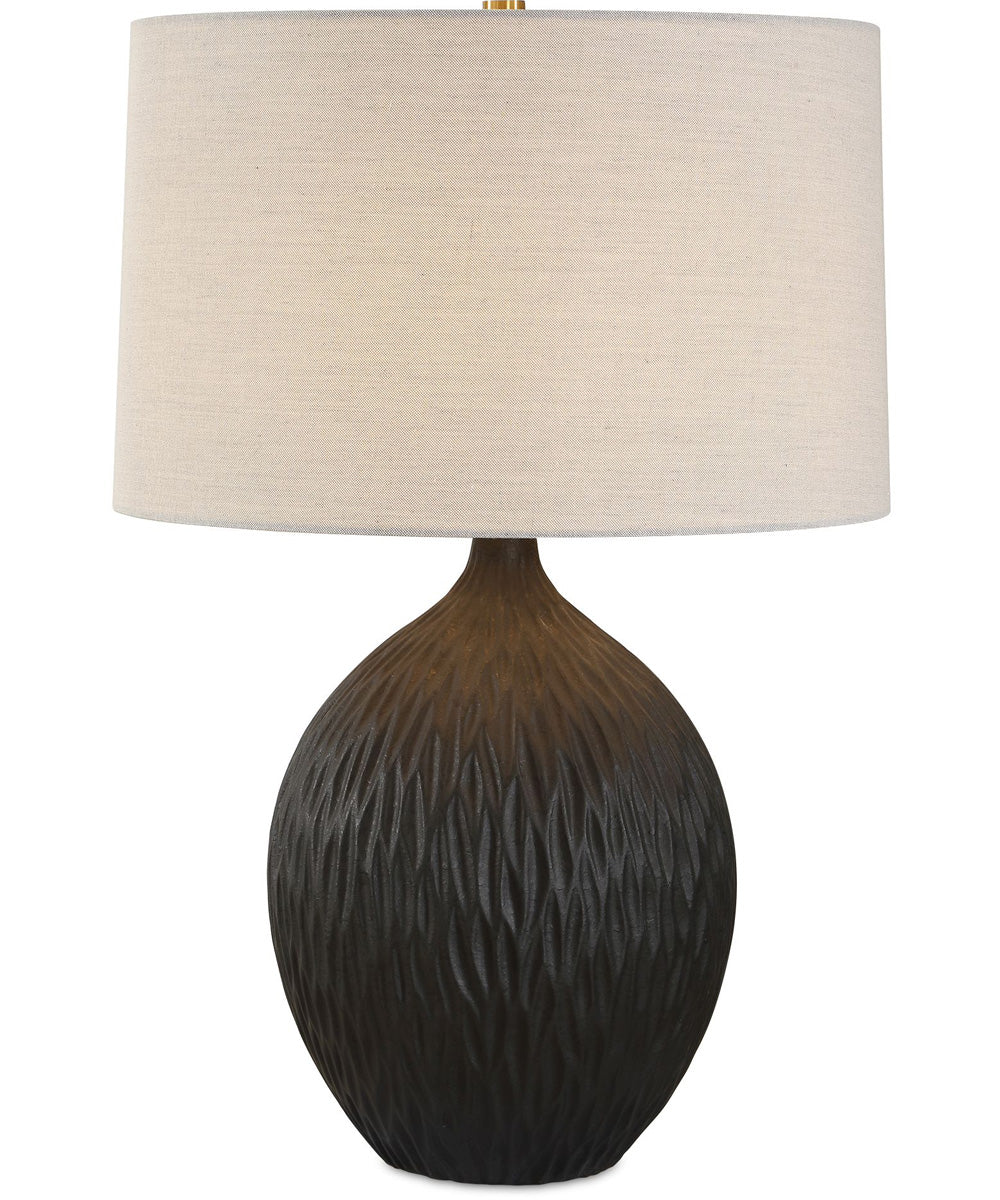 Levee Satin Black Table Lamp