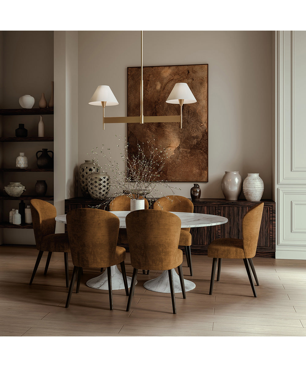Leland 2 -Light-Linear Chandelier Aged Brass