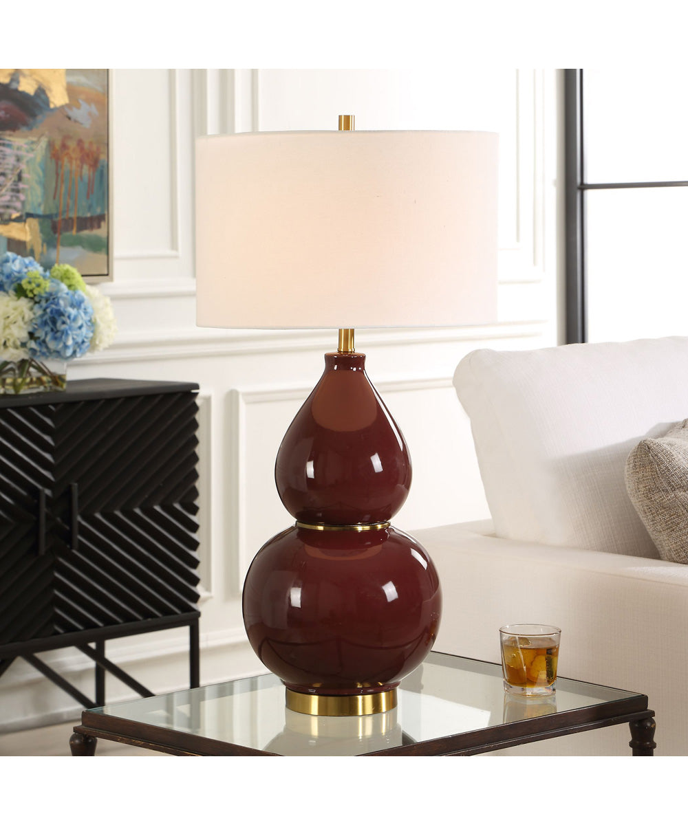 Gourd Burgundy Table Lamp