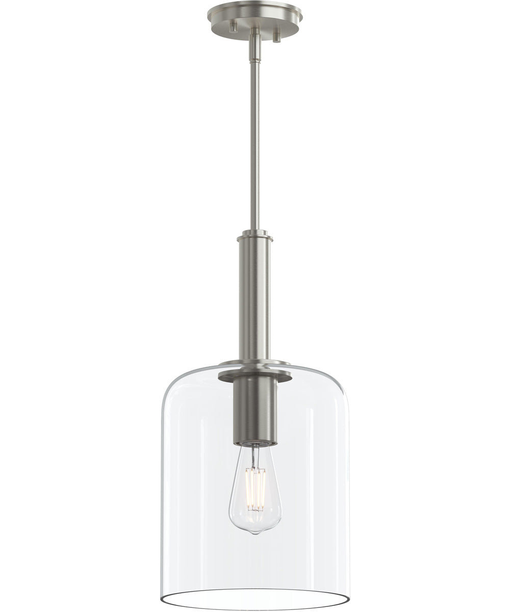 Reines 1-Light Pendant with Clear Glass Shade Brushed Nickel