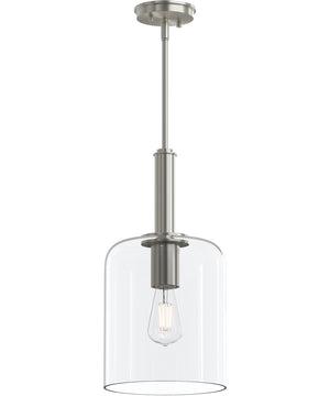 Reines 1-Light Pendant with Clear Glass Shade Brushed Nickel