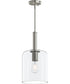 Reines 1-Light Pendant with Clear Glass Shade Brushed Nickel