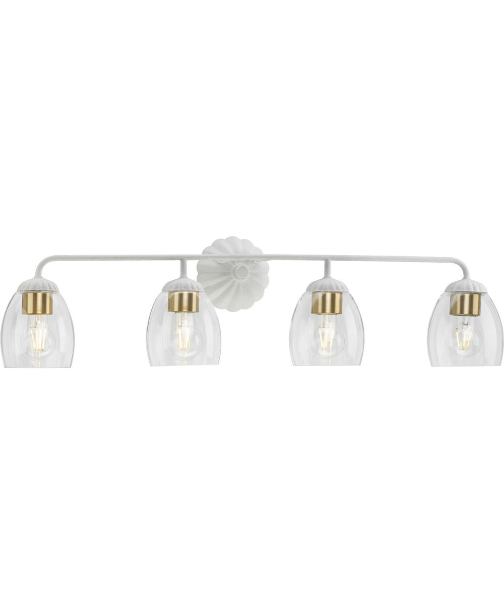 Quillan 4-Light Transitional Bath & Vanity Light White Plaster