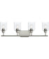 Reines 4-Light Bath Vanity with Clear Glass Shades Brushed Nickel