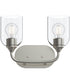 Ilia 2-Light Bath Vanity with Clear Glass Shade Brushed Nickel