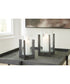 Garekton Candle Holder Set Set of 2 Clear/Pewter