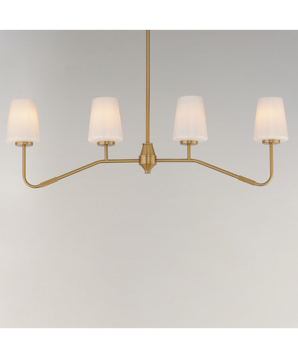 Durham 4-Light Linear Chandelier Natural Aged Brass