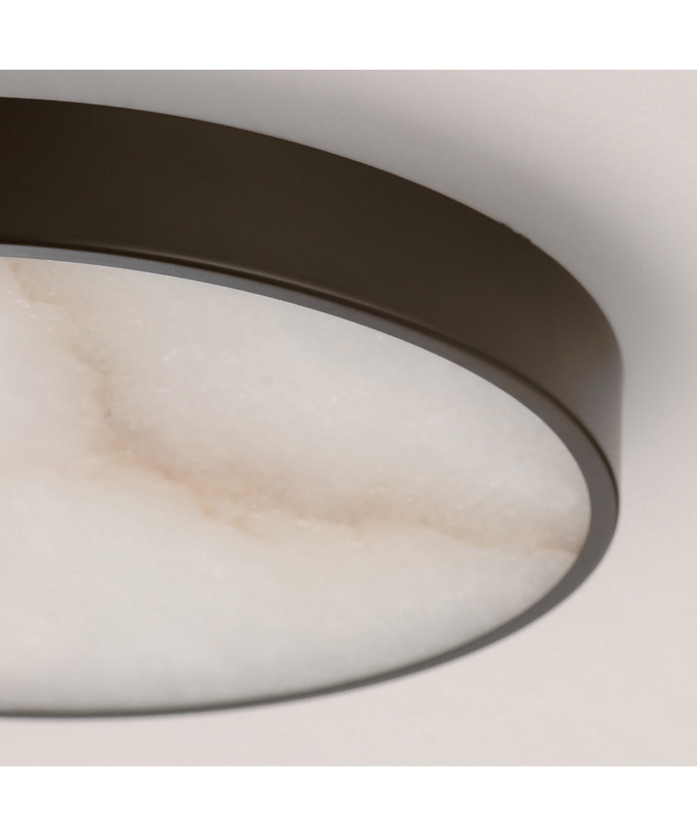 Slab 9 inch LED Alabaster Flush Mount Dark Bronze