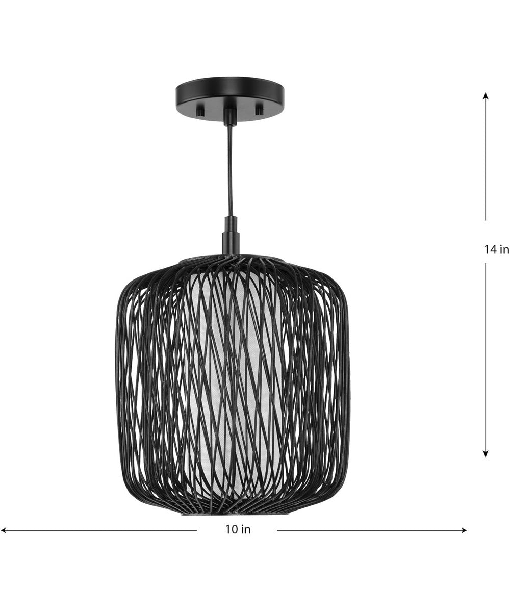 Cordova 1-Light Mini-Pendant Black Rattan