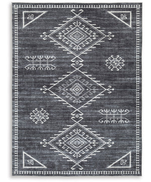 Arloman Washable Medium Rug Black/Cream/Gray