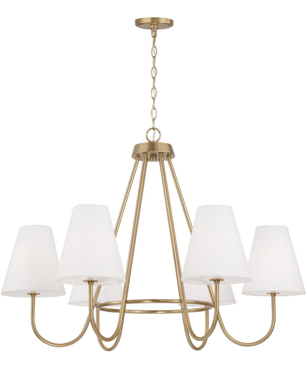 Julia 6-Light Chandelier Matte Brass