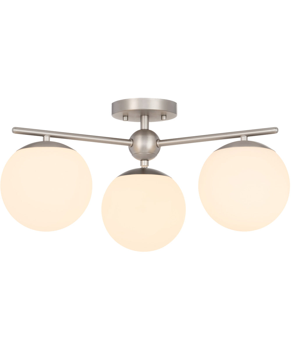 Jasper 3-light Semi-Flush Mount Satin Nickel