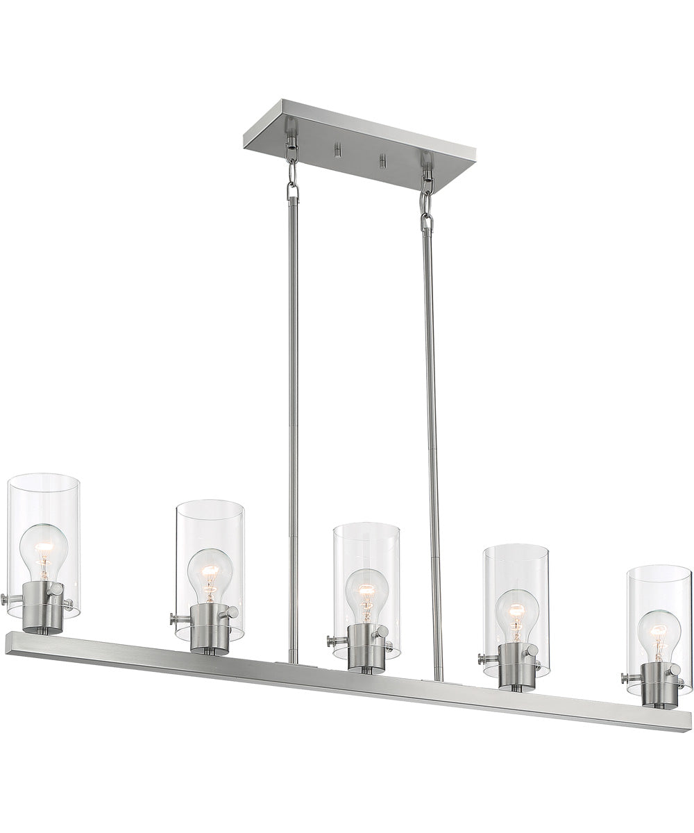 39"W Sommerset 5-Light Pendant Brushed Nickel