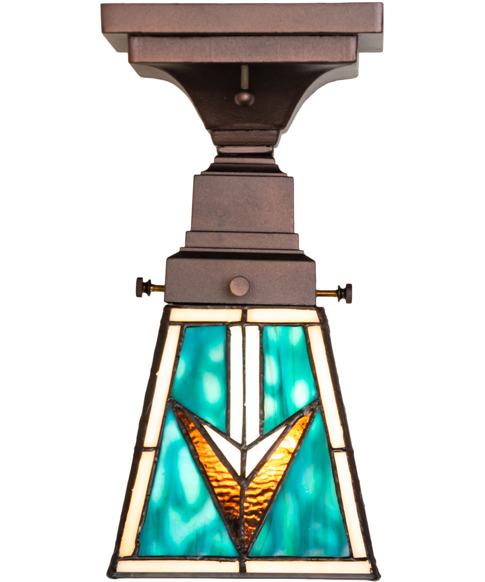 5" Square Valencia Mission Flushmount