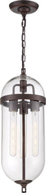 8"W Fantom 3-Light Pendant Mahogany Bronze / Clear