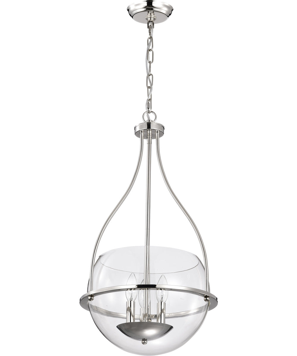 Amado 3-Light Pendant Polished Nickel