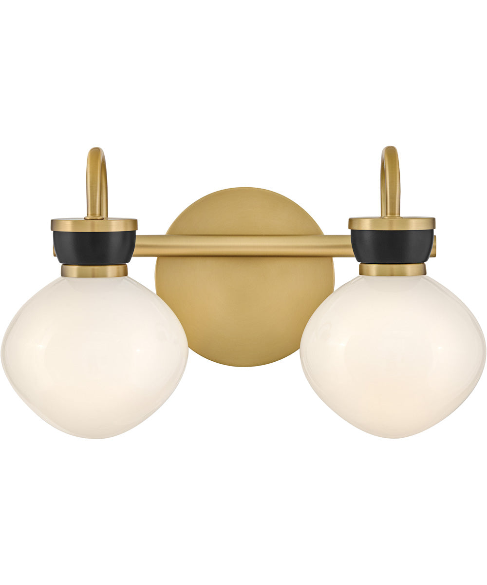 Lucy 2-Light Small Two Light Vanity in Lacquered Brass