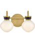 Lucy 2-Light Small Two Light Vanity in Lacquered Brass