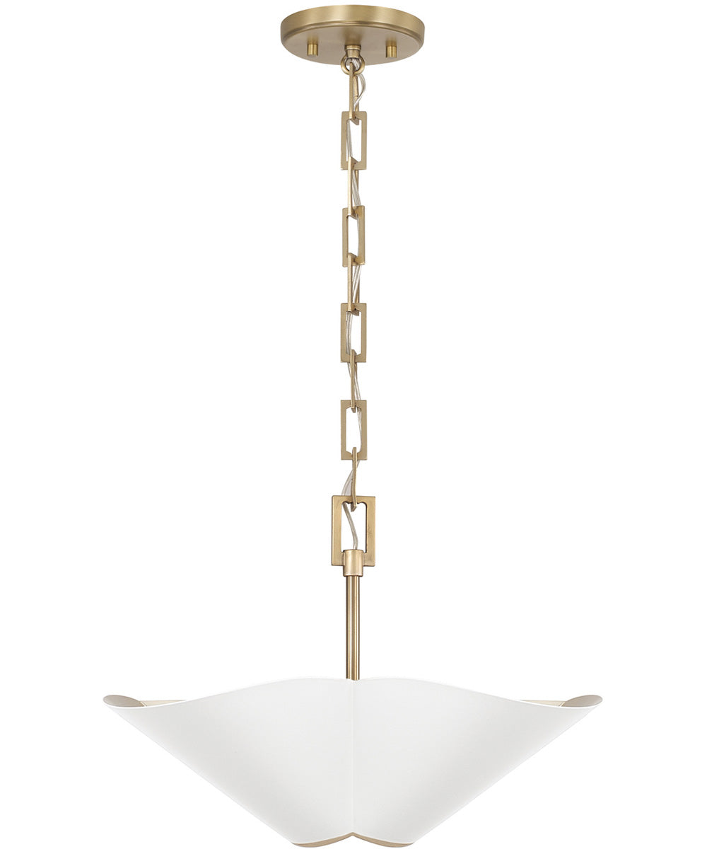 Maeve 4-Light Pendant Matte Brass and White