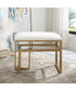 Modern Iron Bench in Antique Brushed Brass with Cushion