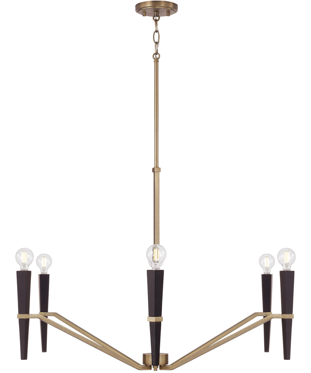 Enzo 6-Light Chandelier Aged Brass and Black