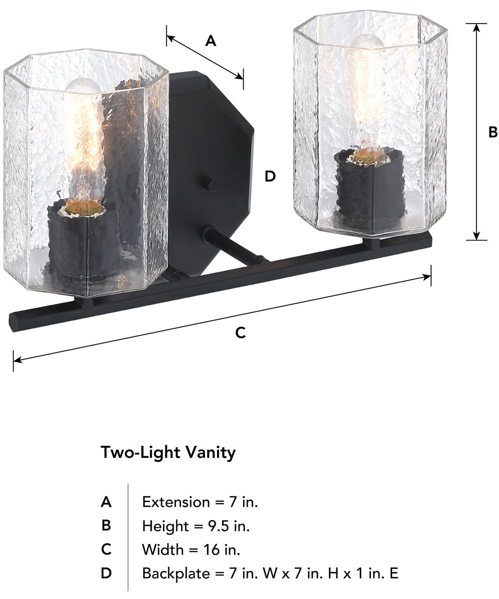 Haven 2 Light Vanity Matte Black