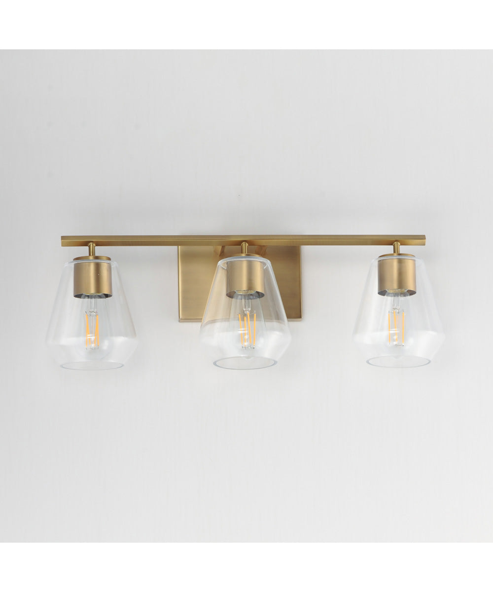 Geode 3-Light Bath Vanity Natural Aged Brass