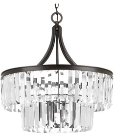 Glimmer 5-Light Clear Glass Luxe Pendant Light Antique Bronze