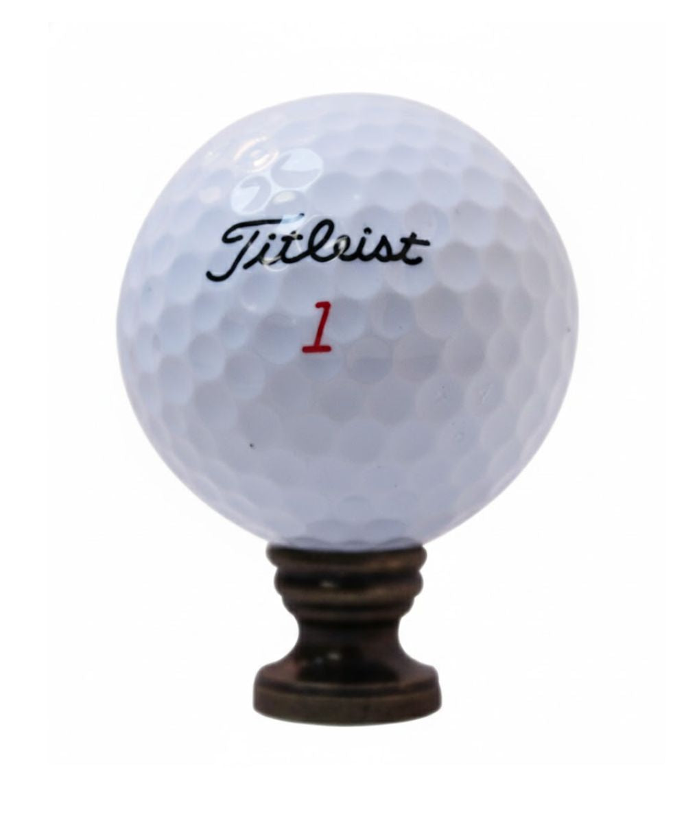 Golf Ball Lamp Finial, White, 2.25"h