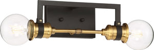 12"W Intention 2-Light Vanity & Wall Warm Brass / Black