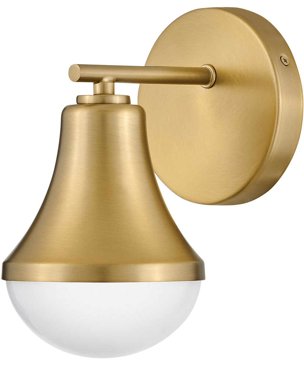 Haddie 1-Light Small Single Light Vanity in Lacquered Brass
