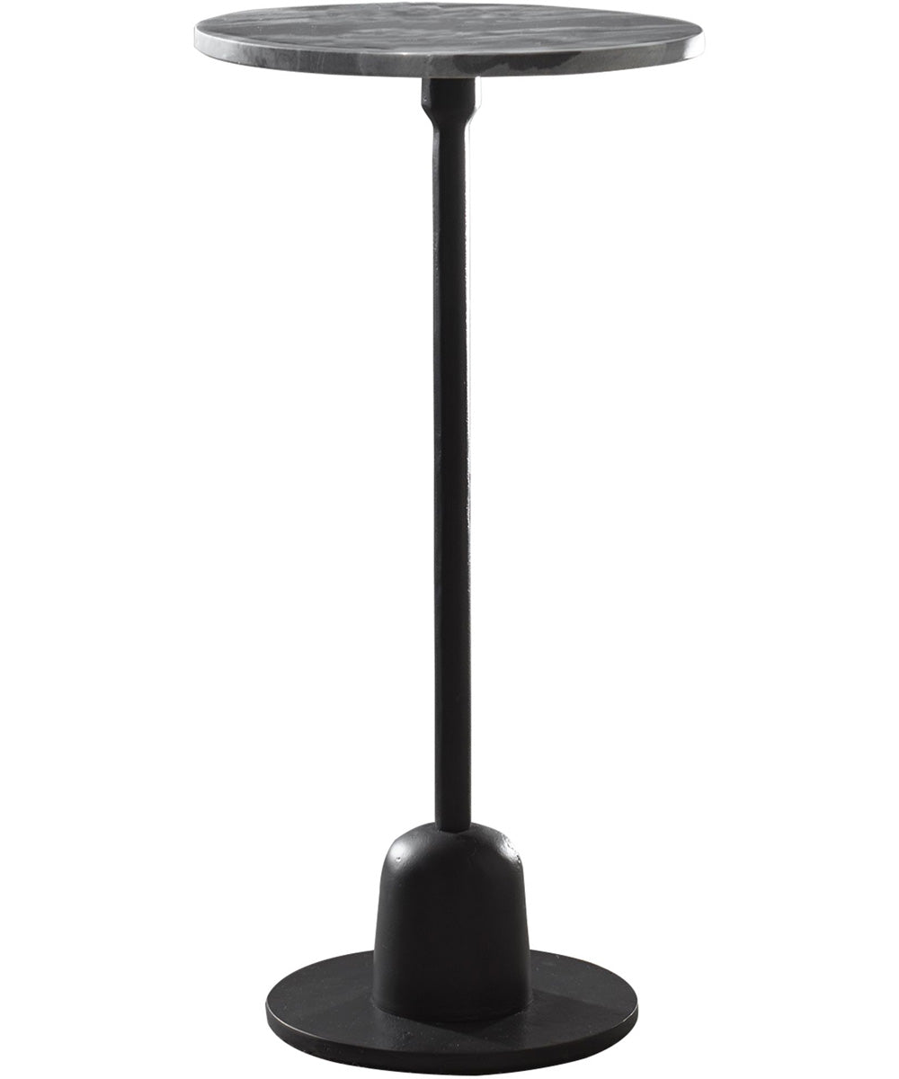 Accent Furniture with Aluminum in Matte Black with Black Marble