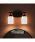 Reines 2-Light Bath Vanity with Opal Glass Shades Matte Black