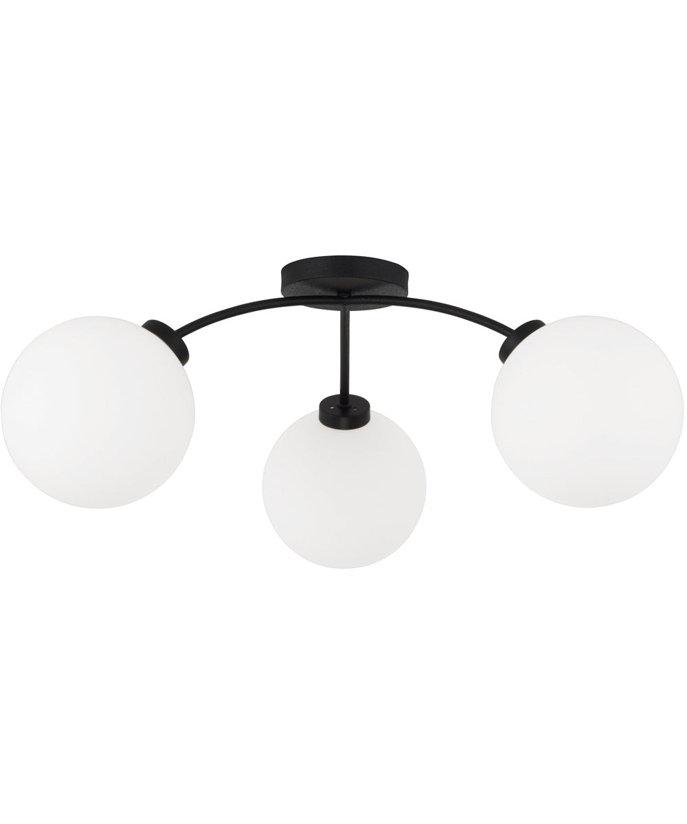 Amos 3-Light Semi-Flush Black Iron