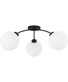 Amos 3-Light Semi-Flush Black Iron