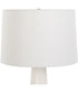 Ceramic Table Lamp with White Satin Glaze and White Linen